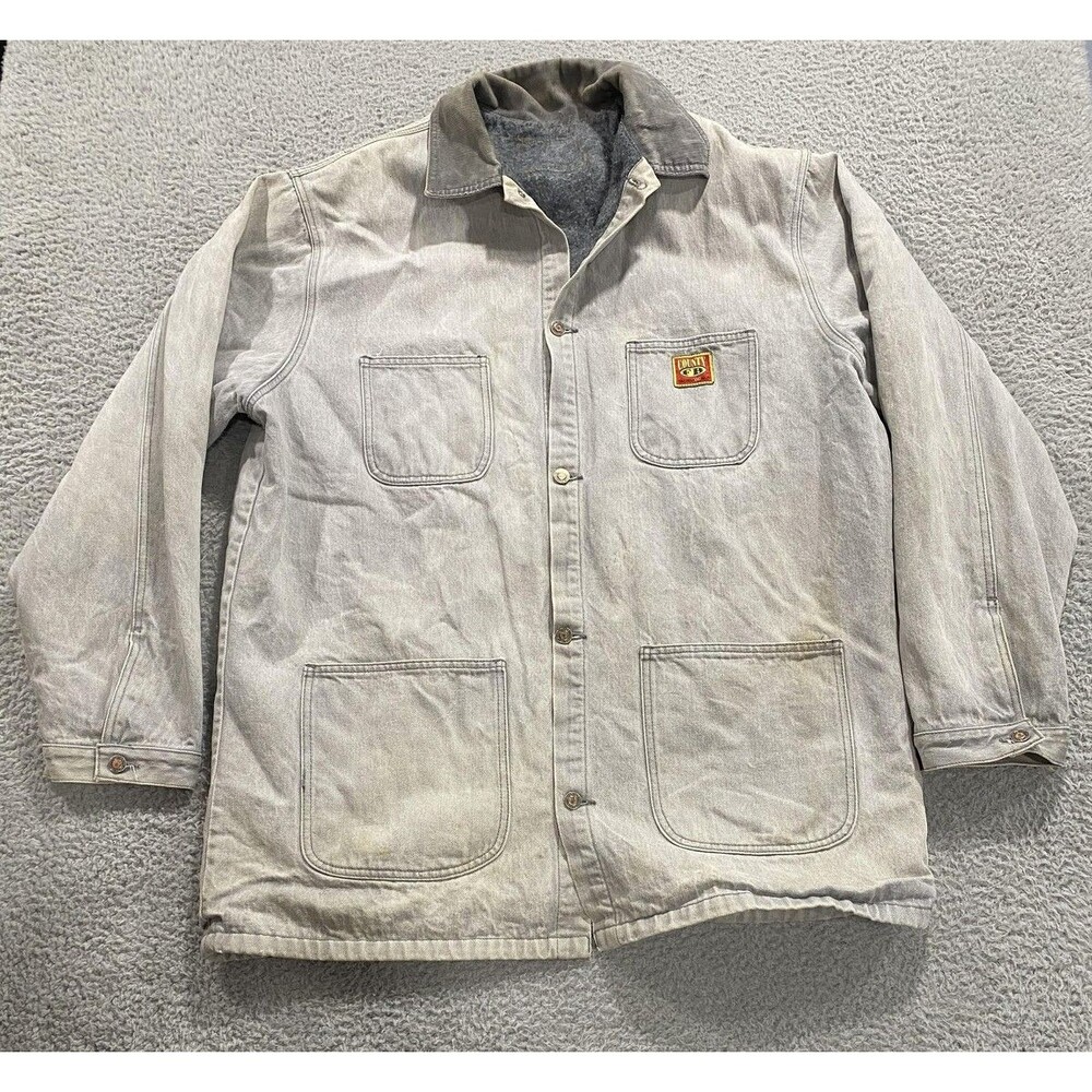 County FB Jacket Mens 3XL Gray Denim Chore Coat Barn Insulated Workwear